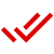 Red checkmark symbols on black background